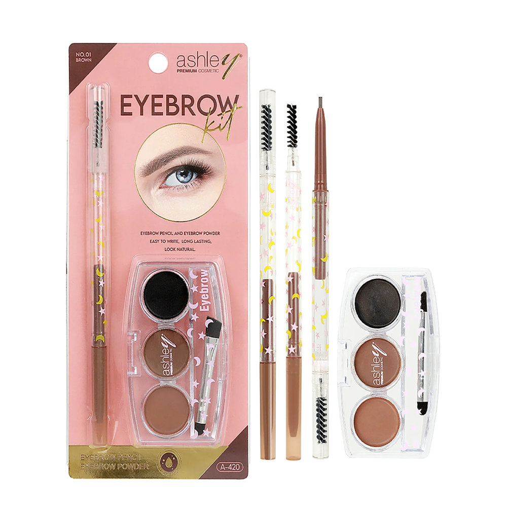 A 420 Ashley Eyebrow Kit 0.1g. + 6g. 01 #Brown , Ashley , shley Eyebrow Kit , shley Eyebrow Kit ราคา , shley Eyebrow Kit รีวิว